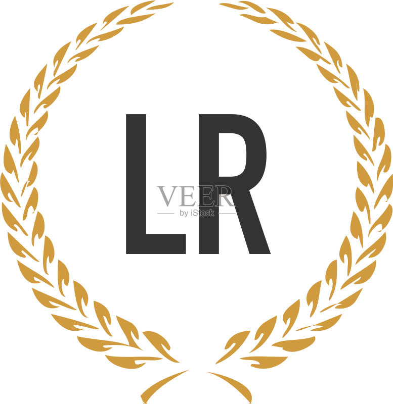 字母LR小麦奢华简约标志图标素材