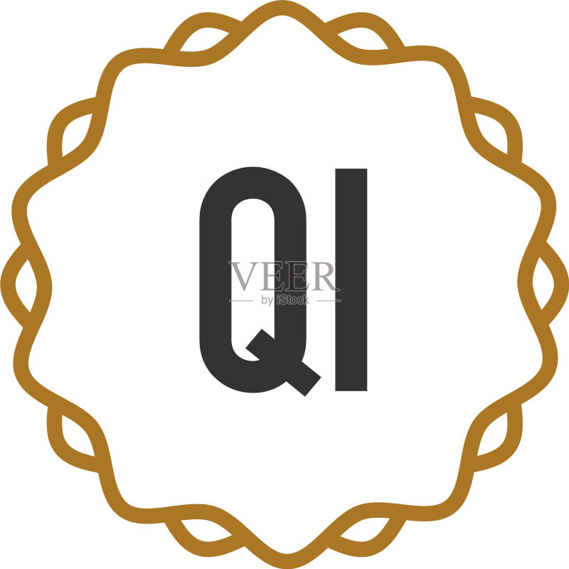 字母QI优雅创意标志图标素材
