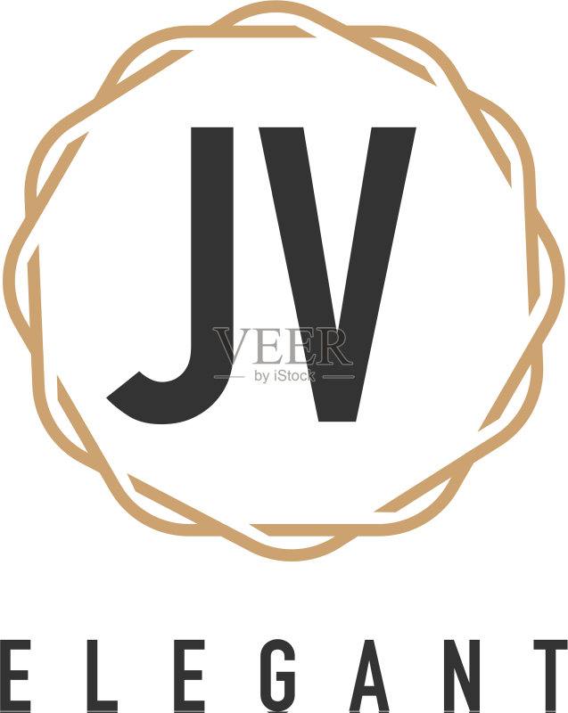 字母JV奢华简约优雅设计图标素材