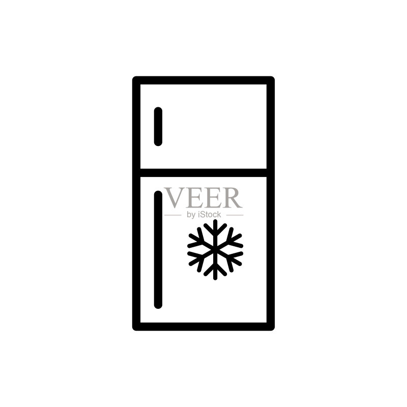 流行的冰箱图标扁平矢量模板设计图标素材