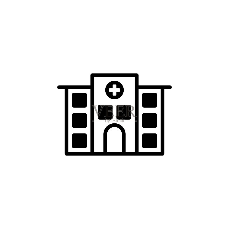 医院图标(白色背景隔离)图标素材