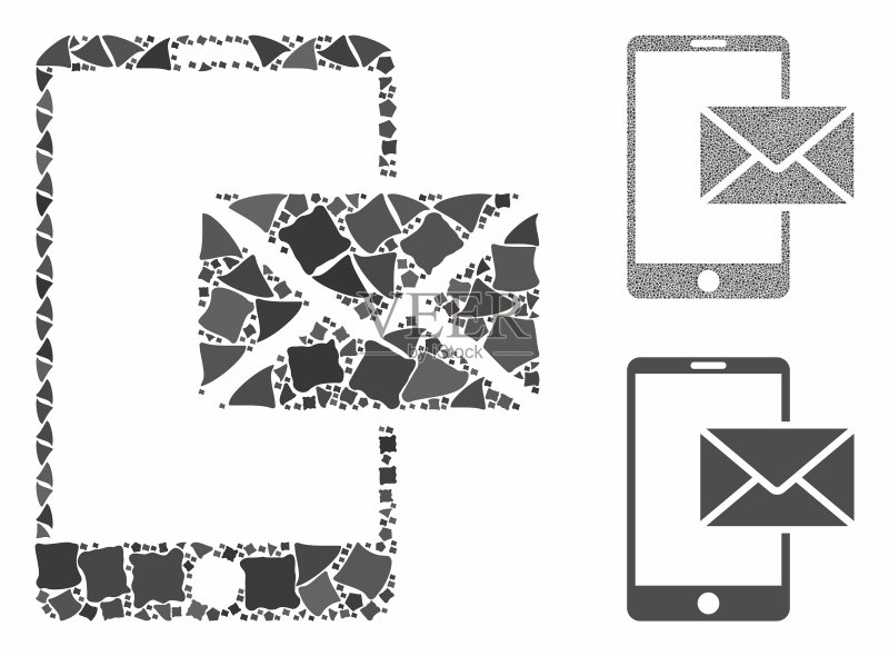 移动邮件马赛克图标不规则元素图标素材