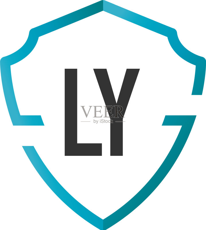 字母LY创意盾牌设计logo图标素材