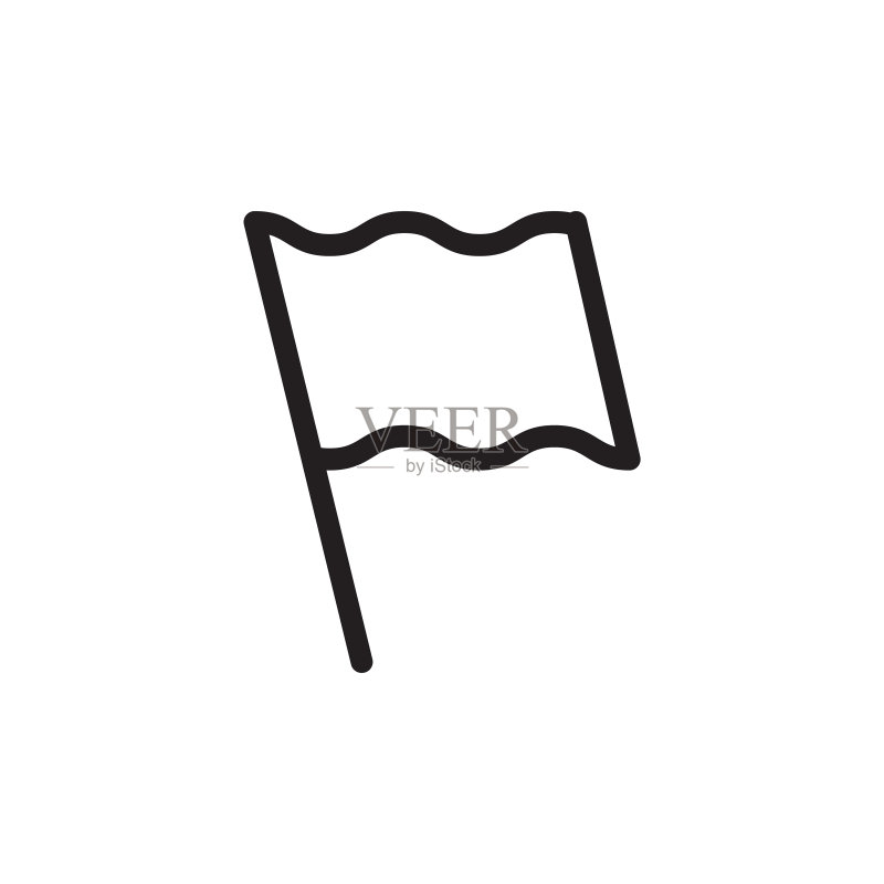 扁平线条旗帜图标logo元素设计EPS图标素材