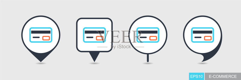信用卡定位地图图标图标素材