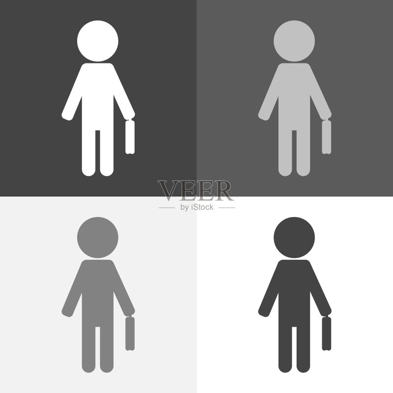 拿着包的商务男人图标素材