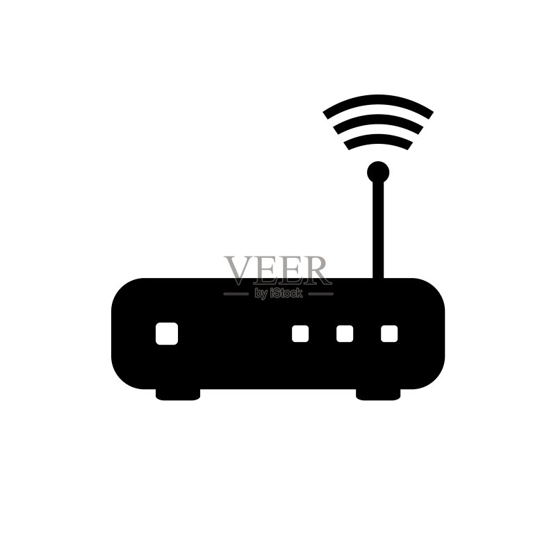 白色背景上的路由器图标图标素材