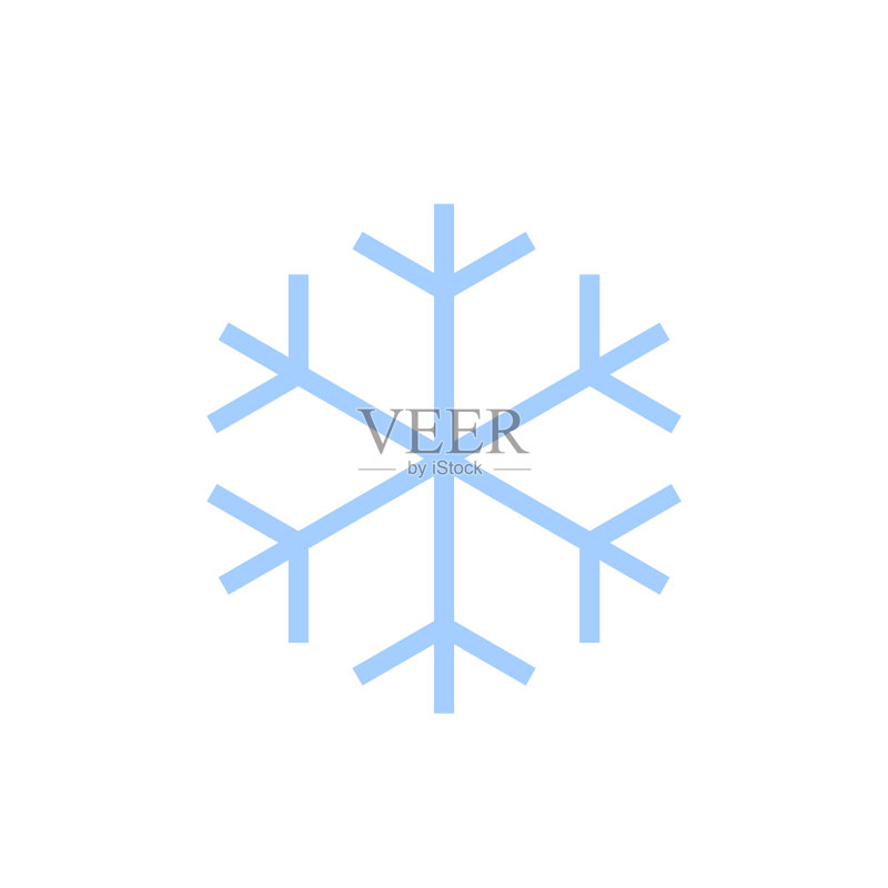 蓝色剪影雪花图标图标素材