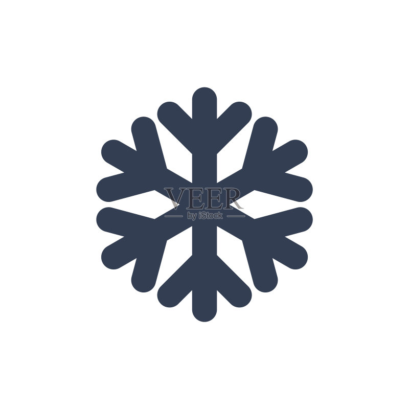 雪花图标黑色剪影雪花标志图标素材