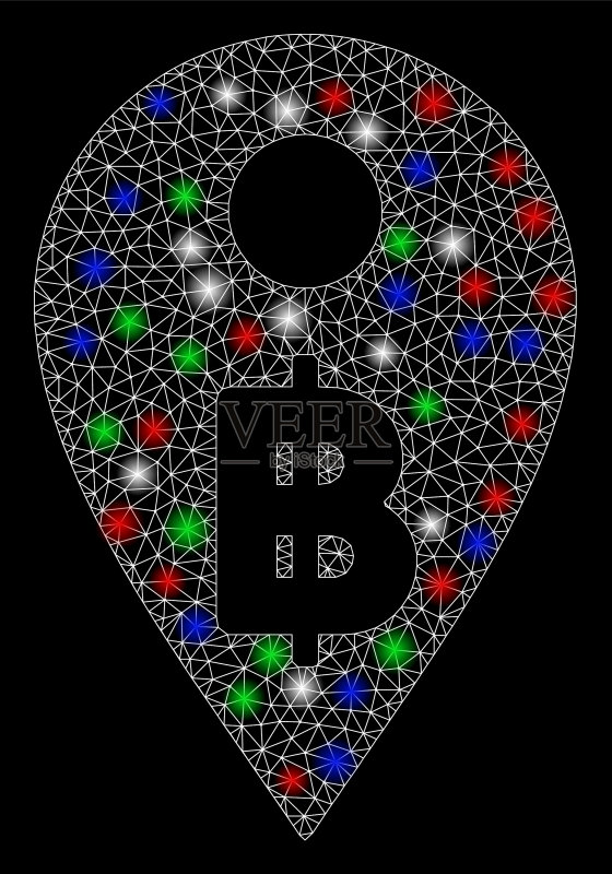 带有光点的泰铢地图标记2.5D模型图标素材