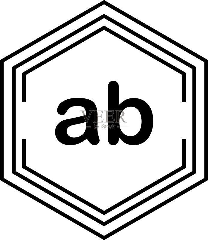 字母AB模板设计图标素材