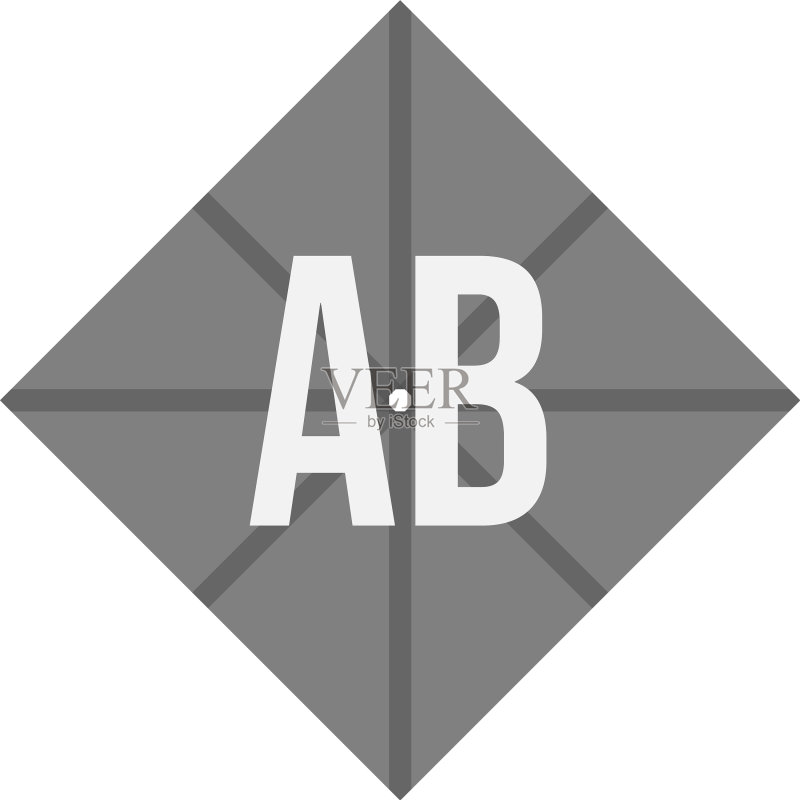 字母AB模板设计图标素材
