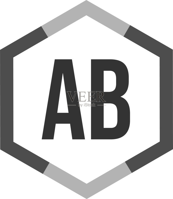 字母AB模板设计图标素材