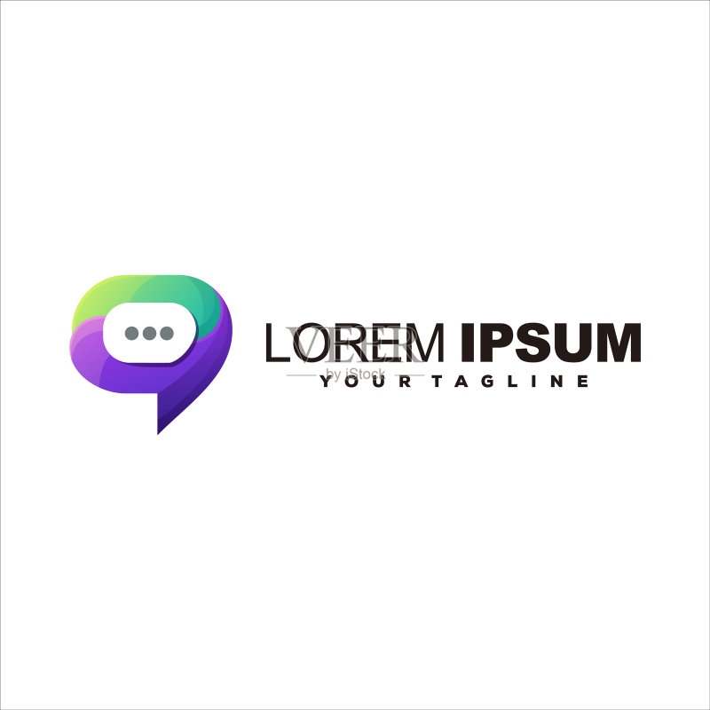 聊天渐变Logo设计图标素材