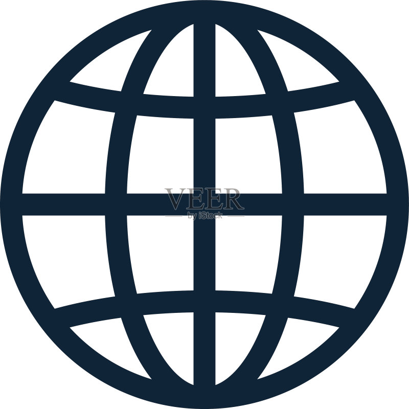 地球行星图标,互联网全球球体图标素材