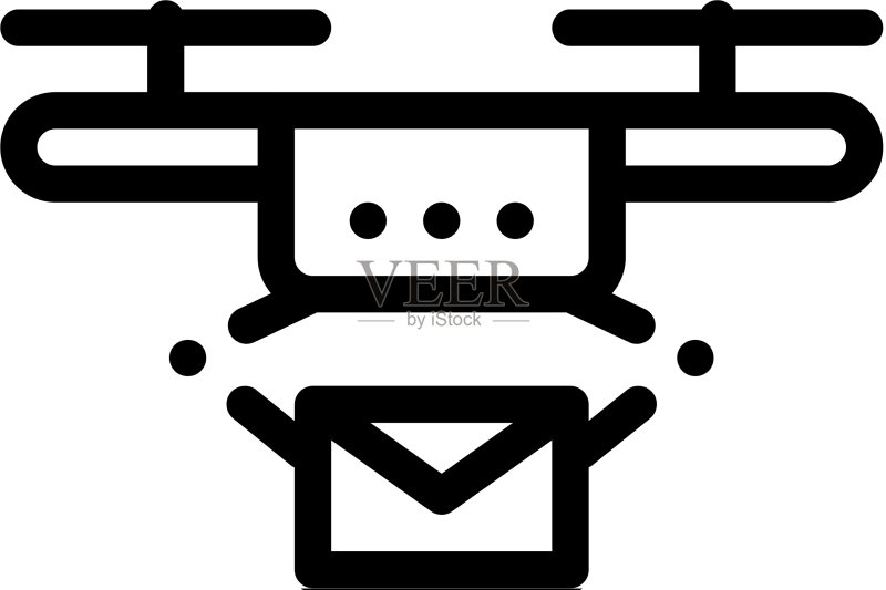 无人机邮递运输公司图标素材