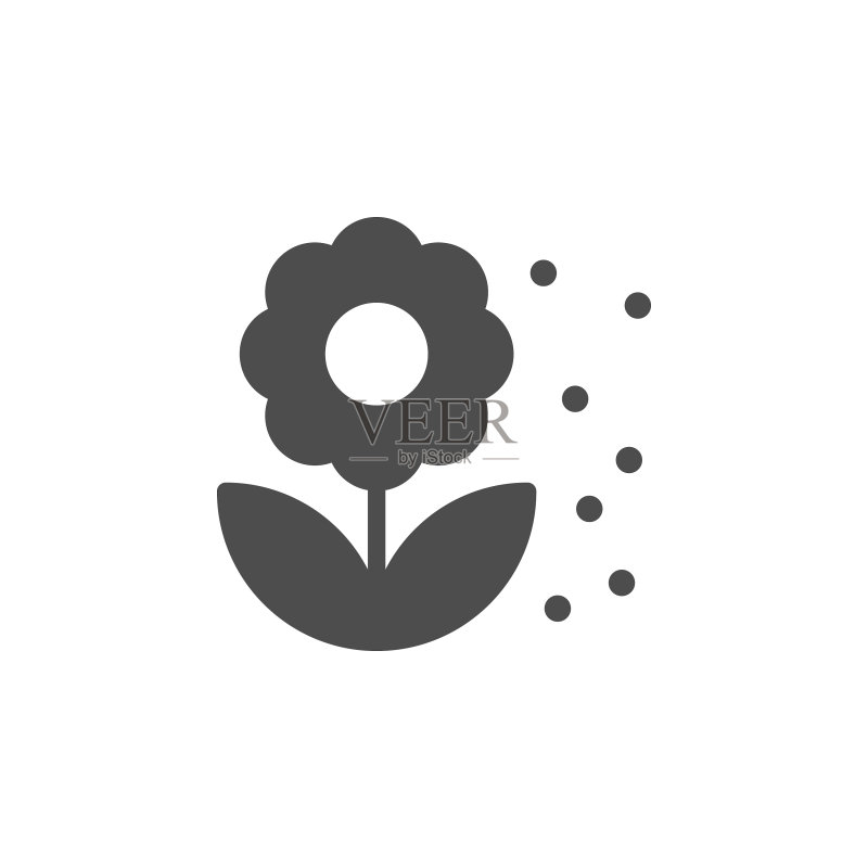 鲜花盛开图标和绽放符号图标素材