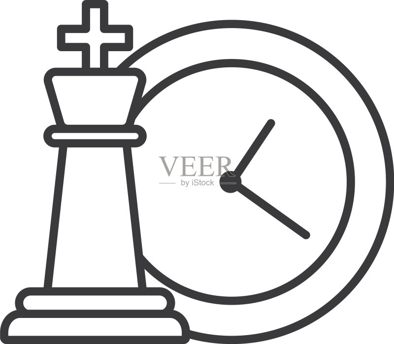 带时钟的棋子游戏图标素材