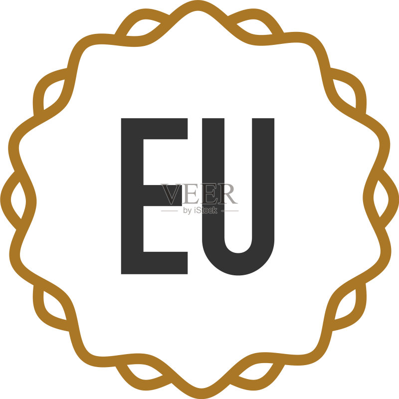 字母EU优雅创意标志图标素材