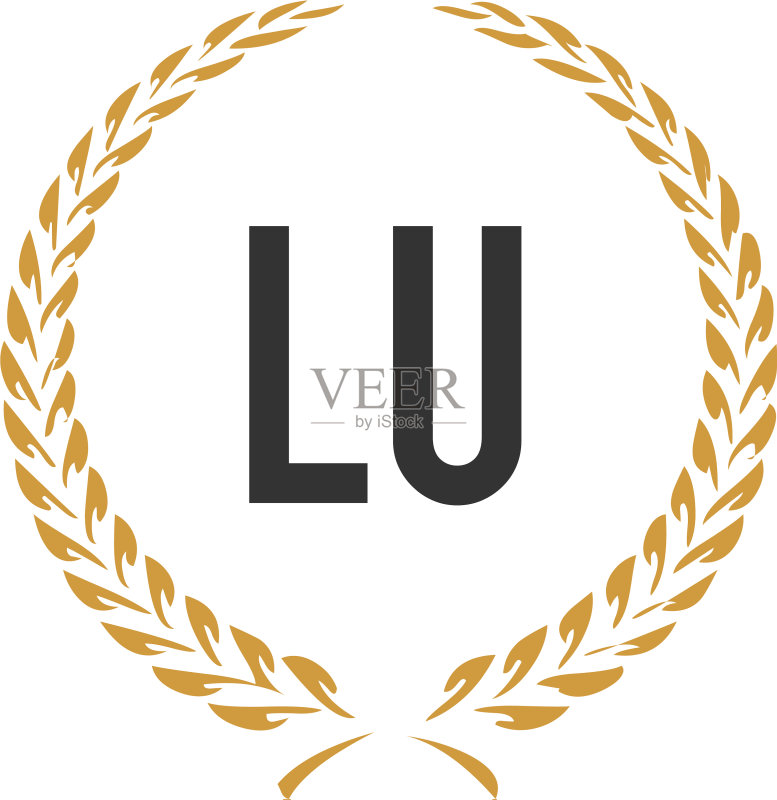 字母LU小麦奢华简约logo图标素材
