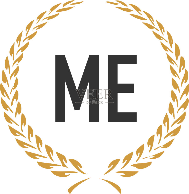 字母ME小麦奢华简约logo图标素材
