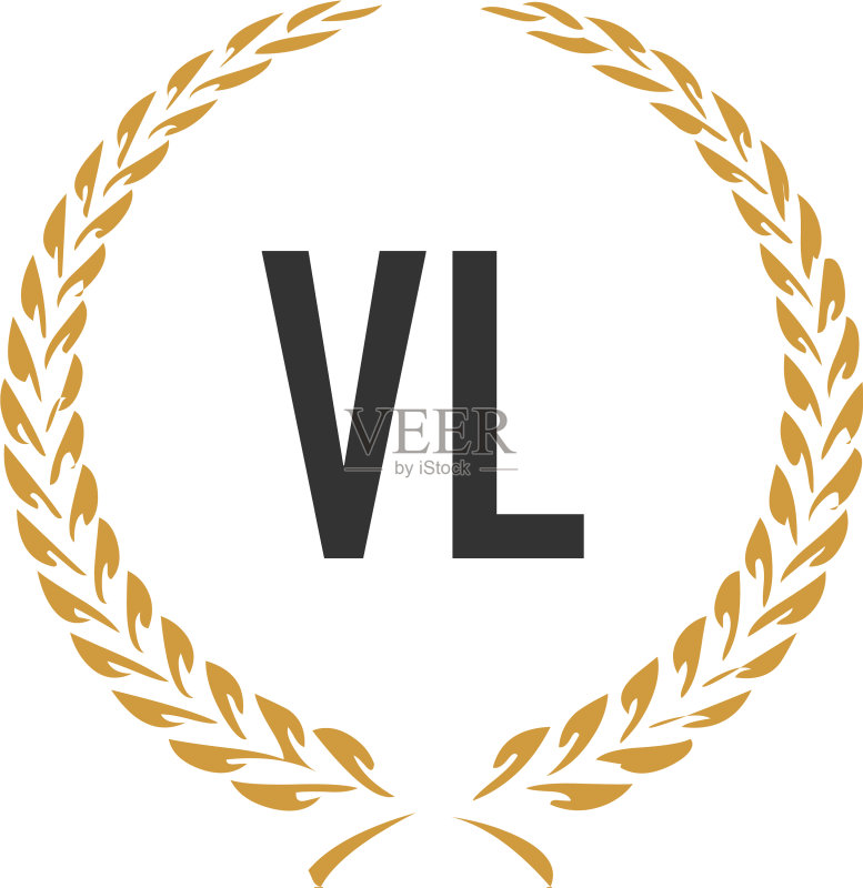 字母VL小麦奢华简约logo图标素材