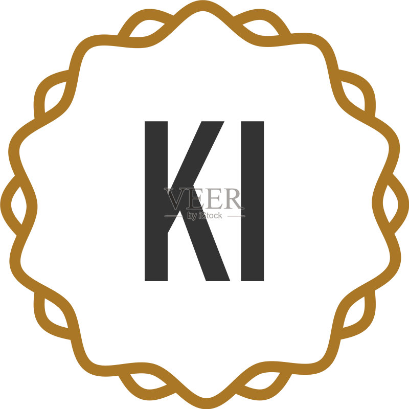 字母KI优雅创意标志图标素材