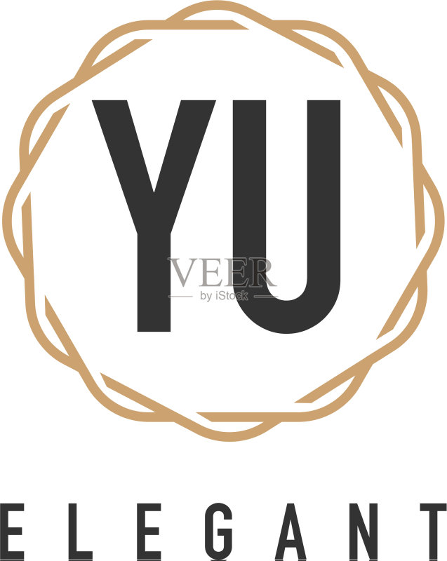 字母YU奢华极简优雅设计图标素材