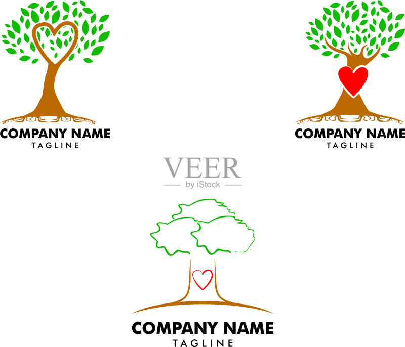爱心树Logo模板设计图标素材