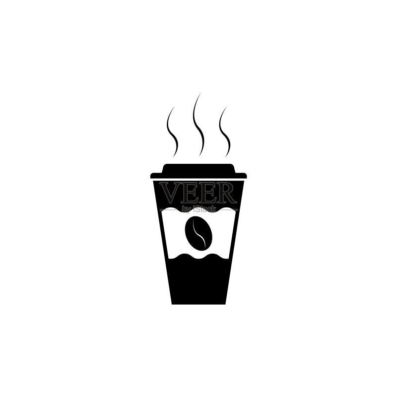一次性咖啡杯咖啡豆图标图标素材