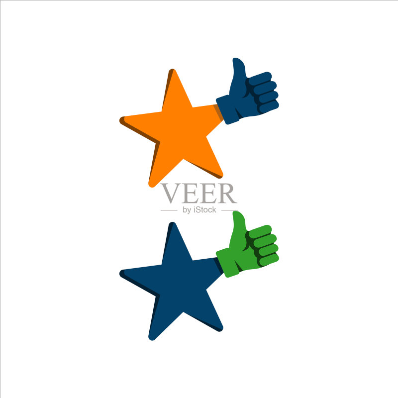 点赞的星星标志设计图标素材
