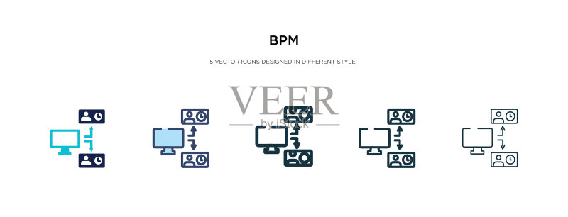 不同风格的双色BPM图标图标素材