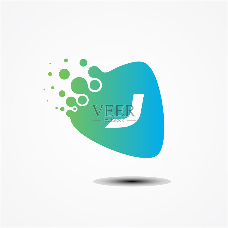 带有J字母符号设计的三角形图标素材