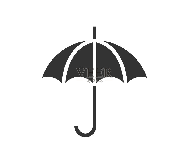 雨伞图标雨天防护概念图标素材