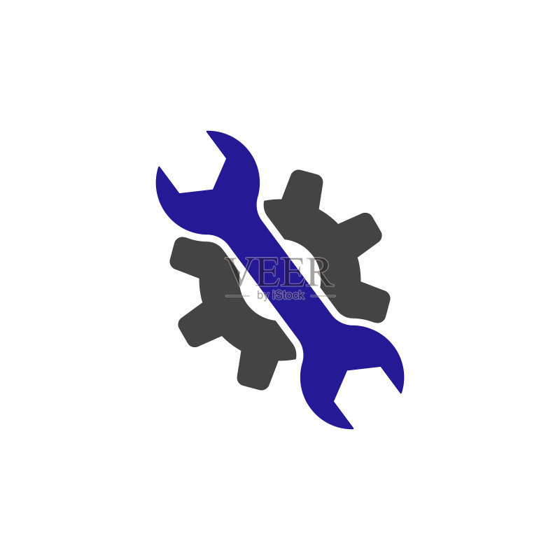 白色背景上的维修工具图标图标素材