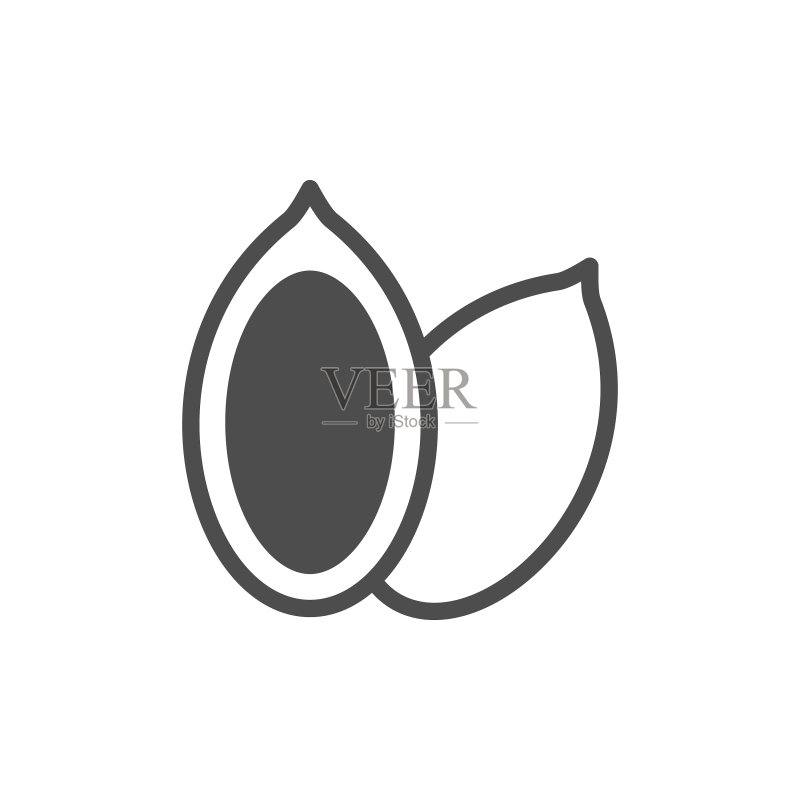 南瓜籽现代标志符号图标素材