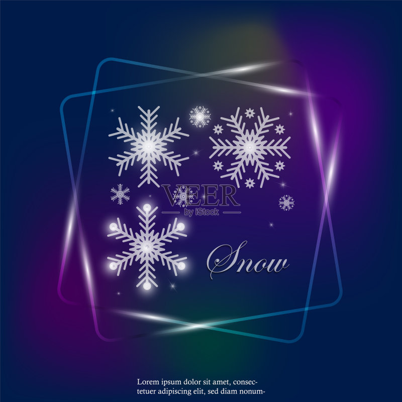 雪花降雪霓虹灯图标图标素材
