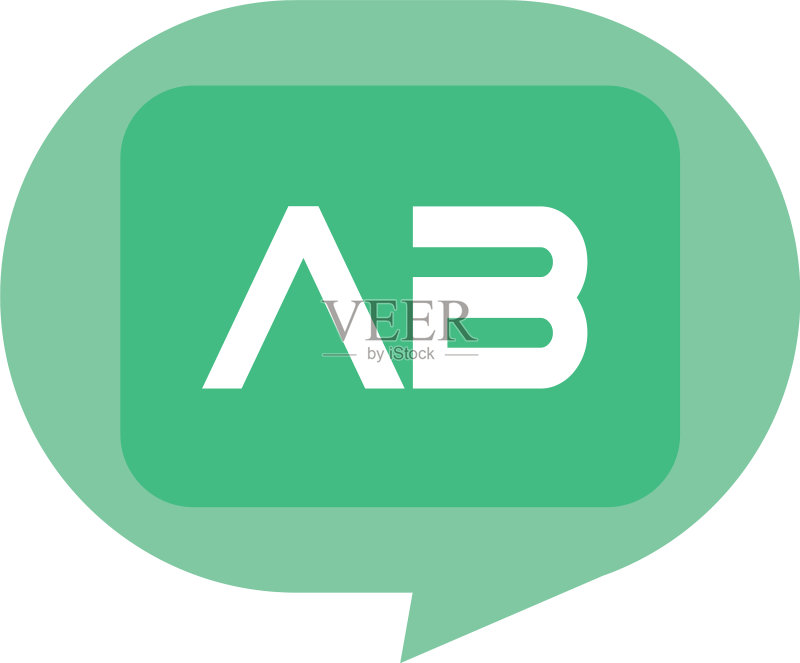 字母AB模板设计图标素材