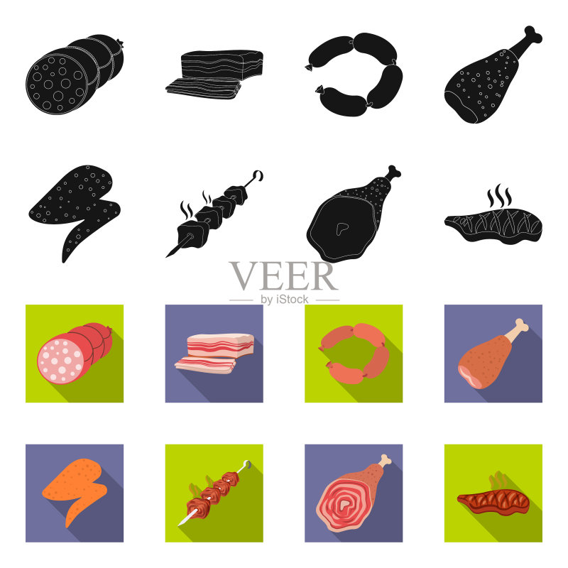 肉类和火腿图标集图标素材