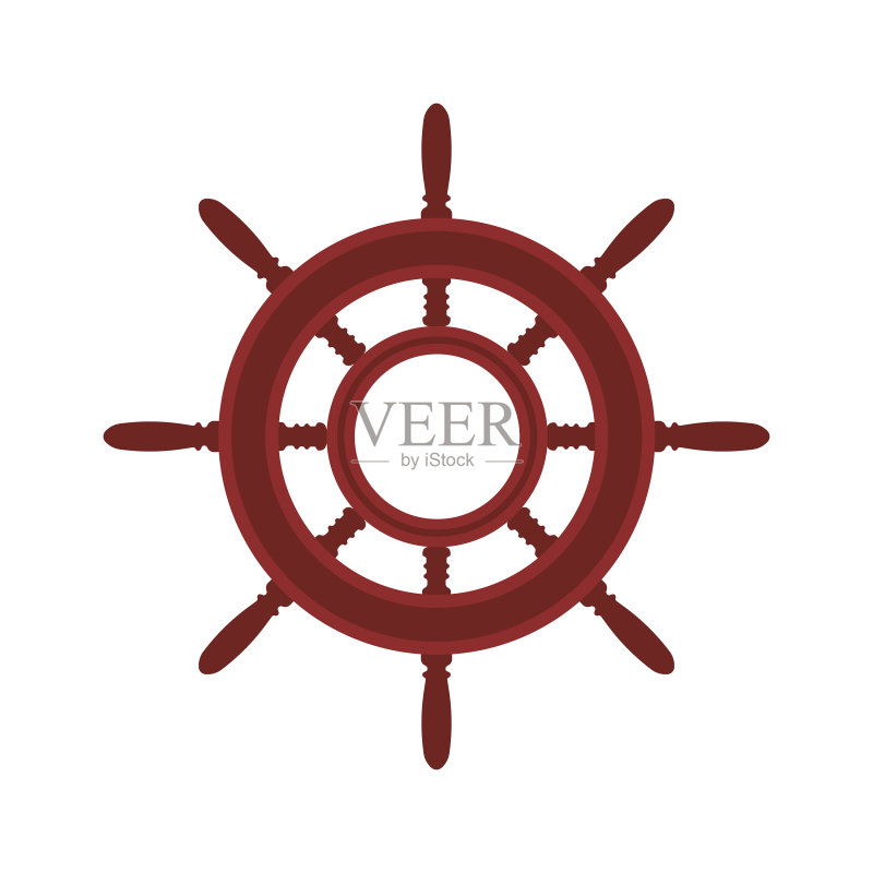 棕色船舵船图标航海元素图标素材