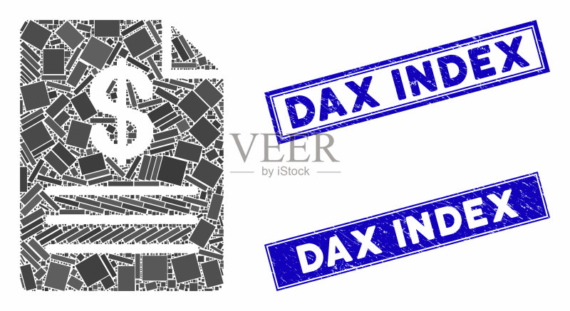 马赛克和矩形DAX指数价目表图标素材