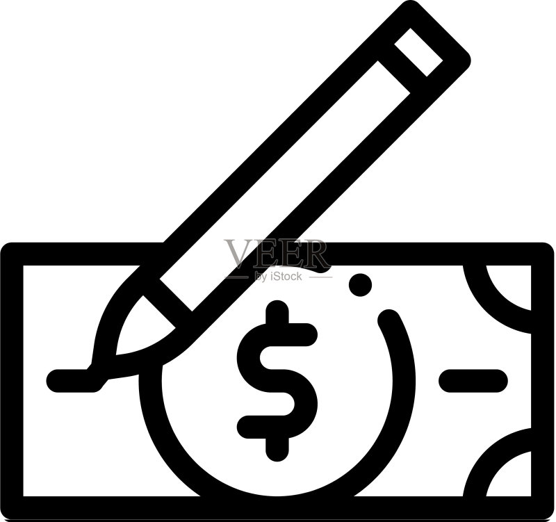 伪钞票图标轮廓图标素材