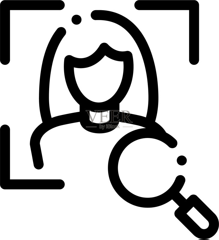 女性身份验证图标轮廓图标素材