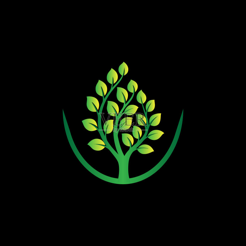 彩色圣诞树图标logo图标素材