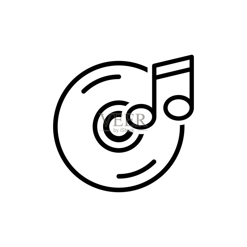 CD光盘图标扁平矢量模板设计图标素材