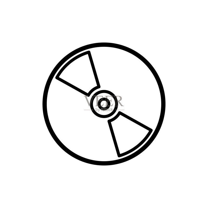 CD光盘图标扁平矢量模板设计图标素材