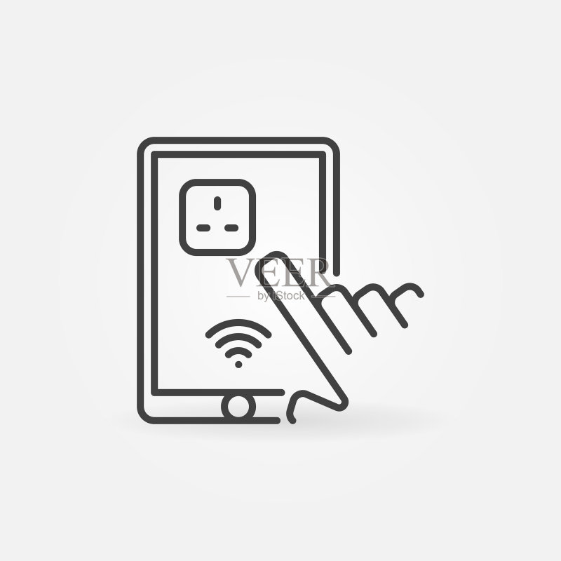 手持平板电脑和Wi-Fi插座App图标素材