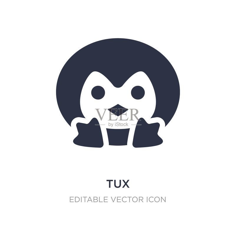 白色背景上的Tux图标图标素材