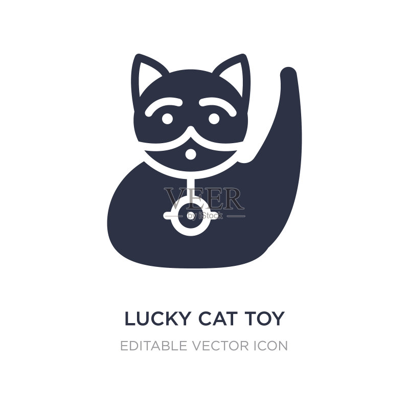 白色背景上的招财猫玩具图标图标素材
