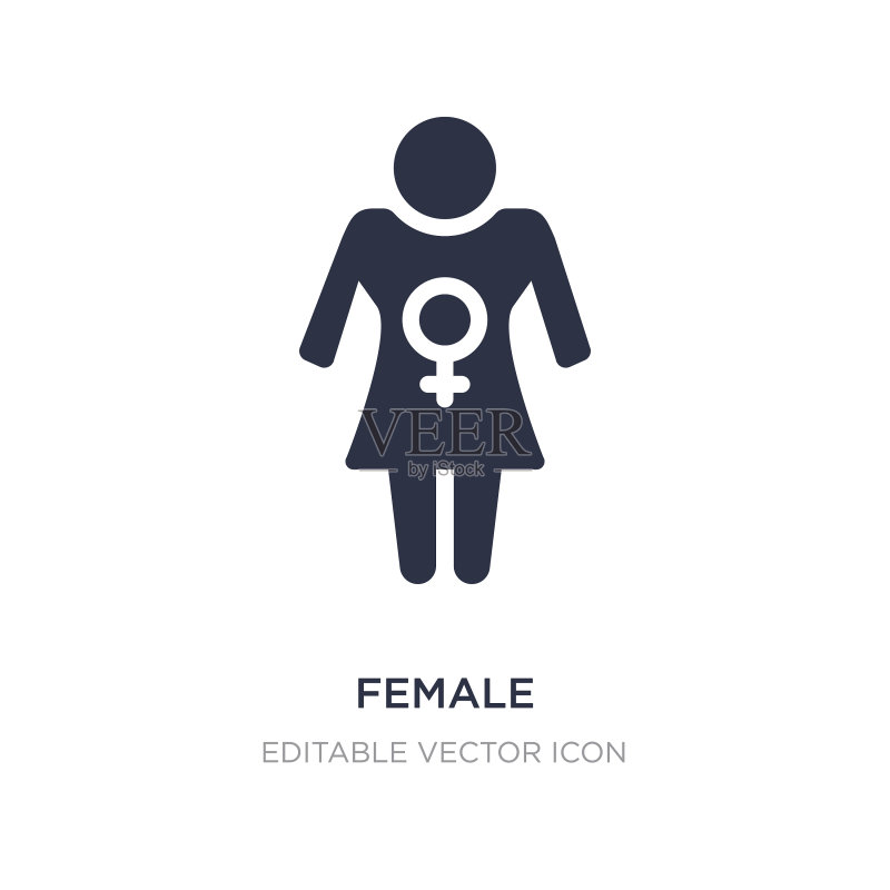 白色背景上的女性图标图标素材